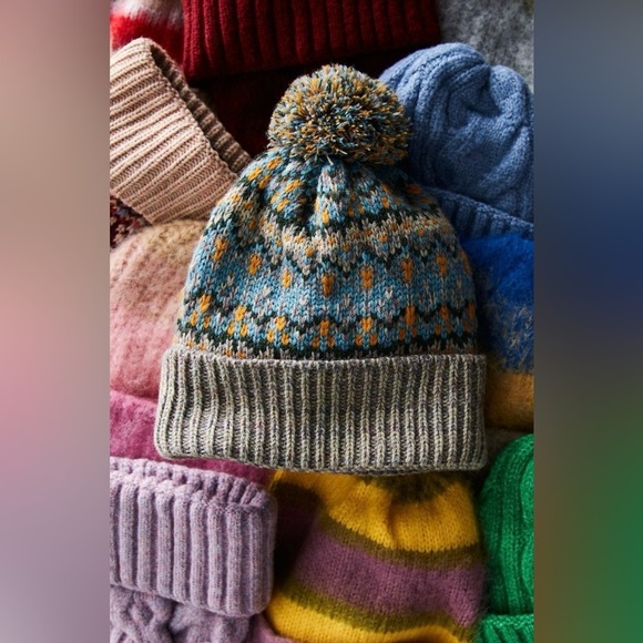 Free People First Frost Fairisle Pom Pom Beanie NWOT main image 9